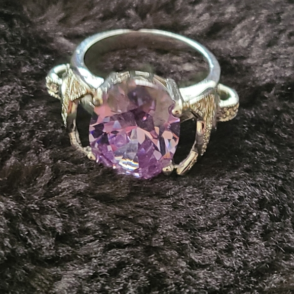 Gorgeous s925 purple/ pink irridescent peacock jewelry set - Picture 3 of 7